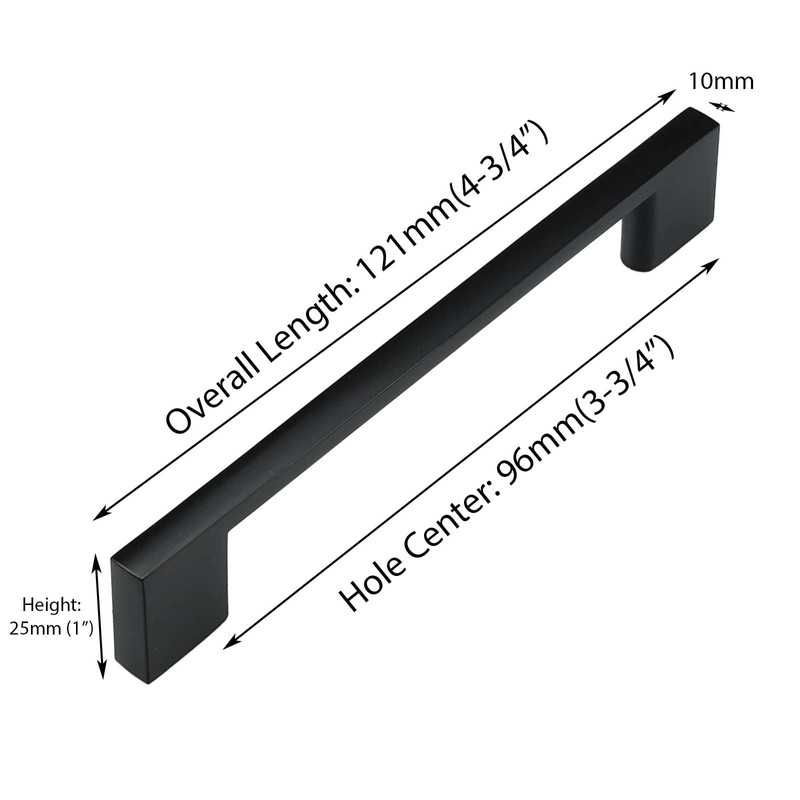 Modket 10 Pack Euro Slim Cabinet Handle Pull Solid Aluminum