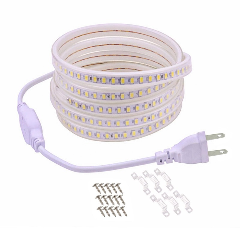 pcningled Outdoor LED Strip Lights Waterproof 32.8FT AC 110V Flexible