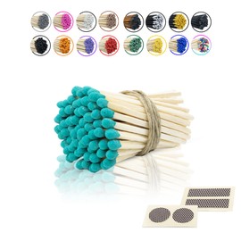 2” Inch Long Wooden Refill Matchsticks with Strike Stickers - Safety Matches Wholesale Bulk Loose by Chandler Studio (Light Green, 100 Pieces)