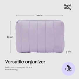 Hylat Baby Cosmetic Bag - Elegant Quilted Nappy Bag - Versatile Toiletry Bag for Travel - Violet