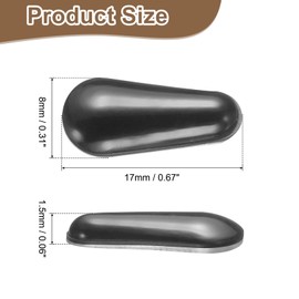 HARFINGTON 5 Pairs Eyeglass Nose Pads 2.5mm Thickness Silicone Adhesive Anti-Slip Glasses Nose Grips Teardrop Shape Glasses Nose Pads for Plastic Frames Glasses Sunglasses, Black