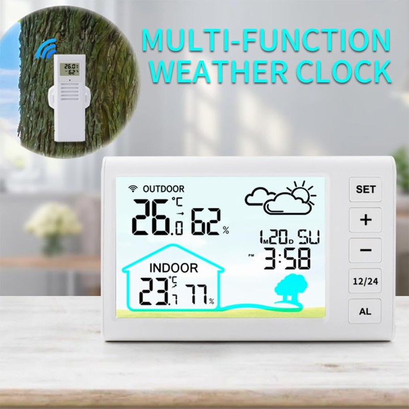 Wireless Weather Station with Indoor and Outdoor Thermometer Outdoor Thermometer