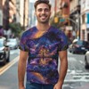 3D Pattern Print T-Shirt Artistic Tree Design Breathable Lightweight Flexible