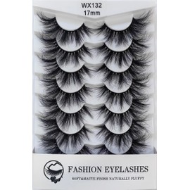 Fashion Eyelashes, Ultra Fine, Ultra Soft, Low-Carbon False Lashes, 7 Pairs/5 Pairs, 3D Cluster (Style：WX132（7pair）)