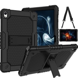 Doemoil Case for Onn. 10.1" Tablet Case (2024 Model / 100135925) Slim Heavy Duty Built in Stand Hard Back Shell Protective Case with Shoulder Strap for Onn. 10.1" Gen 4 2024 Tablet (Black/Black)