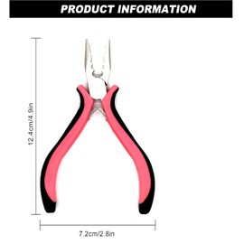 NTEK Hair Extension Pliers 3-Hole Mini Hair Extension Tool for Micro and Nano Ring Hair Extensions, Micro Nano Ring Hair Extensions Opener and Removal (Pink)