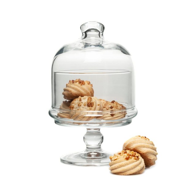 Pasabahce 96386 Patisserie Glass Mini Stand with Lid,