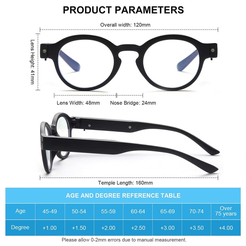 SKYWAY Rechargeable Reading Glasses with Lighted Reading Glasses for Men