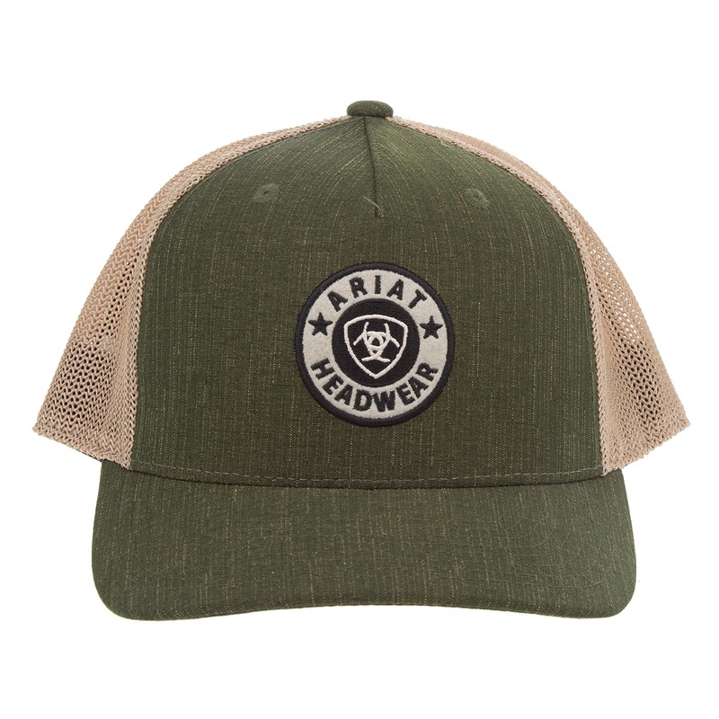 ARIAT Round Patch Trucker Hat Olive