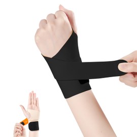 GOKEI 手首サポーター 【理学療法士推薦】 二重加圧 薄手 軽量 巻き取り 固定 腱炎 手首 サポーター 薄型 プロテクター 左手用 右手用 男女兼用 男性用 女性用 マウスパッド 手首 レディース 手のサポーター ブラック 左手用