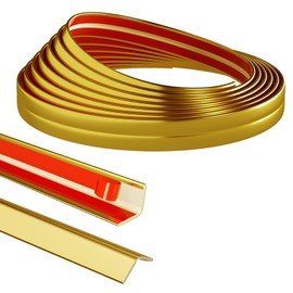 Raycity 36 Feet Flexible Inside & Outside Corner Trim Molding Peel and Stick Molding 90° External Corner Guards Trim for Tile and Wall Edges Gaps, Furniture and Wall Repair-Gold, RYJG303