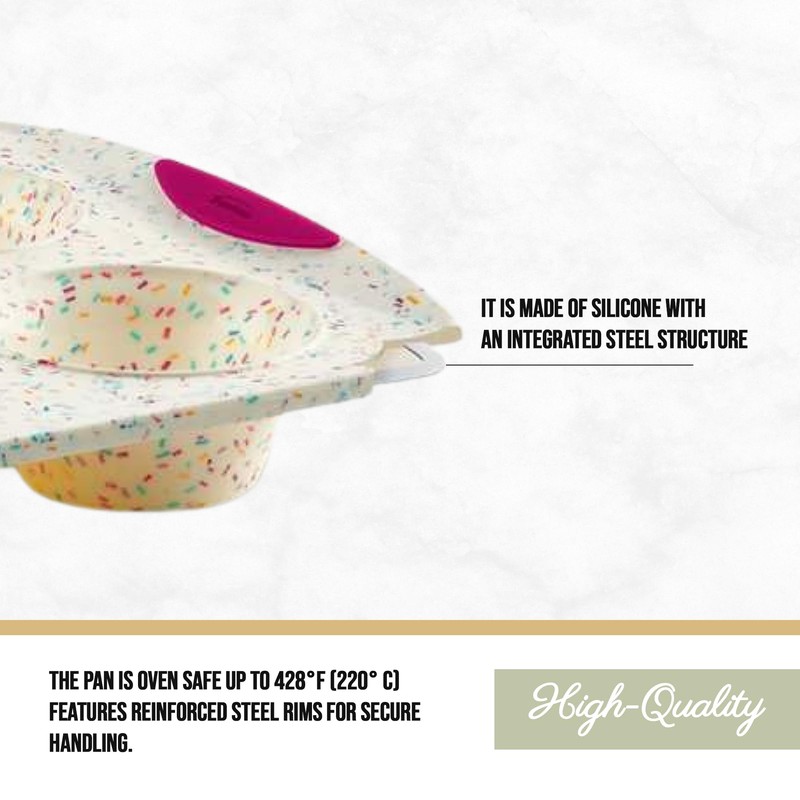 Trudeau Structure White Confetti 6-Cup Jumbo Muffin Pan – Premium