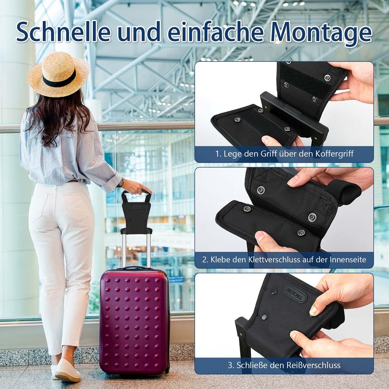 Incycall Suitcase handle extension, 17 cm, adjustable carry handle made