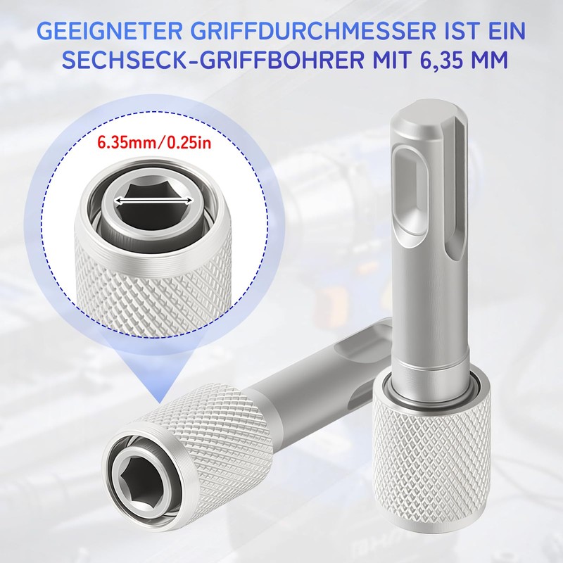 SDS Adapter 6.35 mm 1/4 Inch Bit Holder Set for
