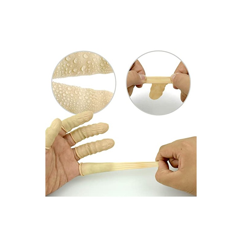 MELTU 200 Pcs Finger Cots, Disposable Finger Protectors, Latex Anti-Static