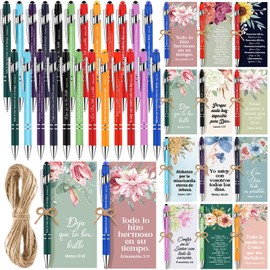 49 Pcs Regalos Cristianos En Español Spanish Christian Gifts for Students Teacher Back to School Gifts Bulk 24 Bible Verse Pen 24 Spiritual Bookmarks Regalos Cristianos Para Mujer En Español Church