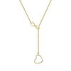 EVER FAITH Lariat Necklace 925 Sterling Silver with Infinity Shape and Heart Pendant Y Chain for Women, Sterling Silver, No information