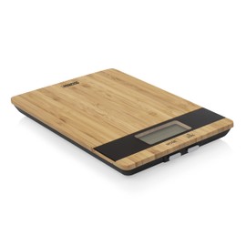 Princess Pure 492944 Kitchen Scales – Elegant Bamboo Design – Accurate to Grams up to 5 kg, Tare Function