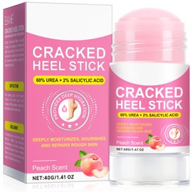 FANGCUN Heel Balm for Dry Cracked Feet (Peach), Urea Cream 60% Foot Balm Stick for Cracked Heel Repair - Moisturizes, Exfoliates, and Softens Dry, Thickened Skin, Callus Remover for Feet