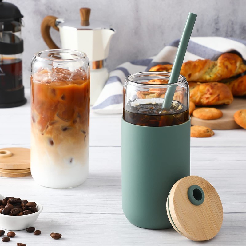 20oz Glass Water Tumbler with Silicone Protective Sleeve - Beer