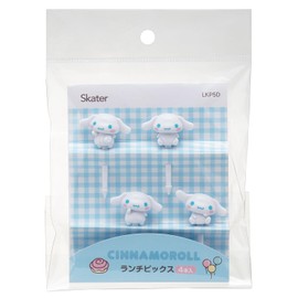 Skater LKP5D Lunch Picks 3D Cinnamorol, Sanrio, Pack of 4