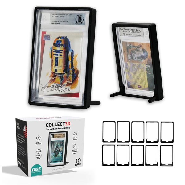 Graded Trading Card Frame Display with Folding Stand | Fits