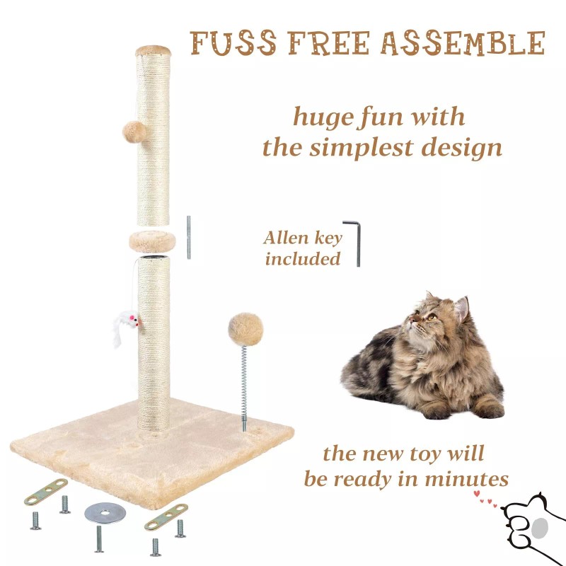 ANWA 32 Tall Cat Scratching Posts for Indoor Cats 3-in-1