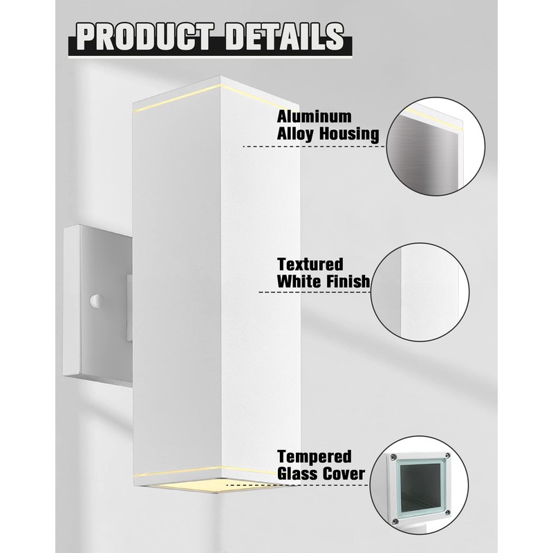 Ken & Ricky Outdoor Wall Light Fixture,Exterior Lighting Fixtures,Modern Sconce