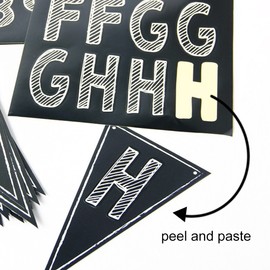 SUNBEAUTY DIY Banner Letters Garland Black Alphabet Numbers Bunting Party Decoration