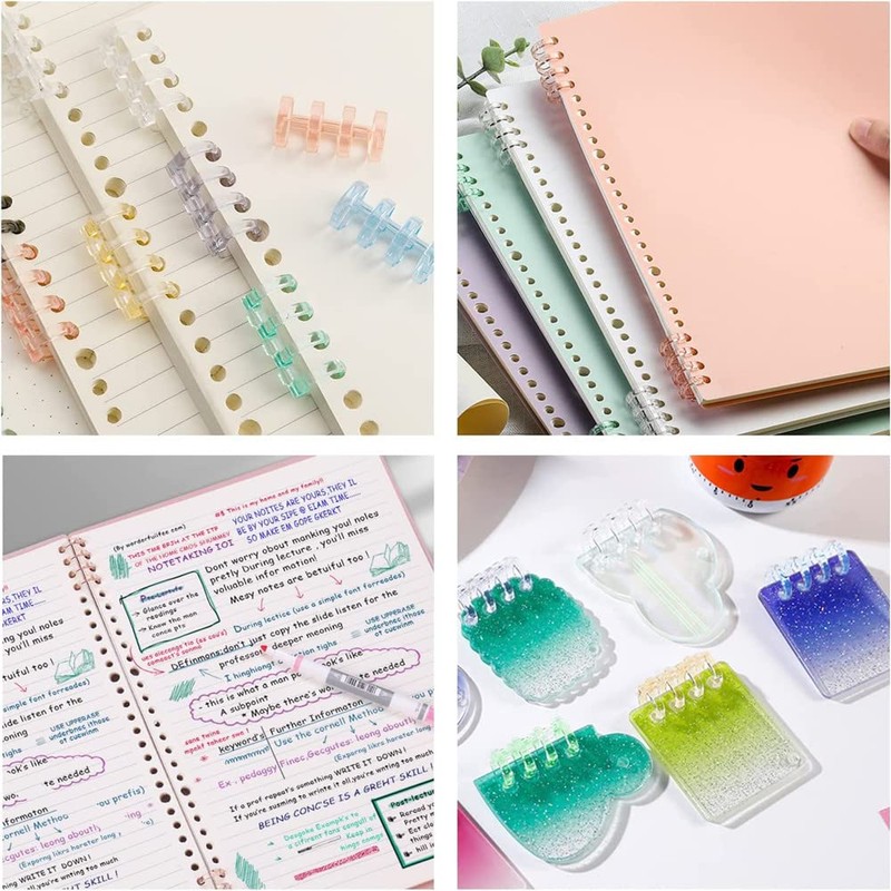 Loose Leaf Binder Rings, 12 Pieces, 6 Colors, 4 Hole