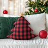 AELS Christmas Tree Pillow, 19.6" Christmas Decorative Red and Black