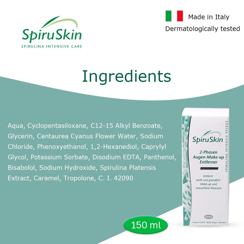 Sanatur SpiruSkin 2 Phase Eye Makeup Remover 150ml Bottle Gentle