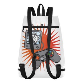 Gym Drawstring Bags Daypacks Backpack Purse Casual Knapsack Shoulder Bag Sitting Rucksack Swimming Equipment Bags Print Video Games Design On White