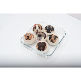 SHEEP WOL 4 XL Gray Handmade New Zealand Wool Dryer Balls Natural Laundry Fabric Softener - 4 XL Pack, Dog Face