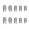Set of 24 Medium Length Gray Clear French Nails