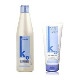 Salerm Keratin Shot Kit de Mantenimiento Alaciado - Shampoo 500ml + Mascarilla Deep Impact 200ml, Sistema Profesional Sin Sulfatos ni Formol para Cabe
