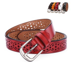 Spolife Women's Leather Belt (Red)