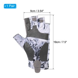 PATIKIL Fishing Gloves, 1 Pair Breathable Fingerless Sun Protection Gloves for Men Women Cycling Hiking Kayaking Rowing Cycling Hiking, Grey (M Size)