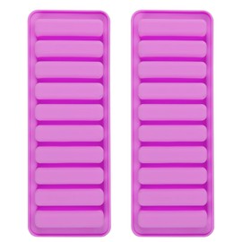 Minchsrin Silicone Ladyfingers mold Chocolate molds Non-Stick For Cookies Candy Crayon Candle Soap Ice Cube Tray Set of 2 (purple)