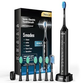 Cepillo de dientes eléctrico para adultos, 3 intensidades, 5 modos de cepillo de dientes sónico, 90 días con una sola carga, cepillo de dientes eléctr