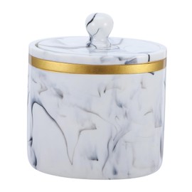 Gatuida Marble Pattern Cotton Swab Box Toothpicks Holder Cotton Pad Storage Box with Lid