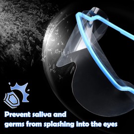 1 Pack 20 Sets Disposable Dental Eye Shield Safety Glasses Mask Eyes Guard 20 Frame with 20 Shield (Blue)
