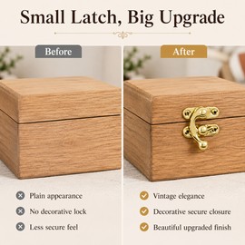 10-Piece Vintage Metal Latch Clasp Set with Screws – Antique-Style Iron Hardware for Wooden Boxes, Jewelry Cases, Bags & DIY Crafts