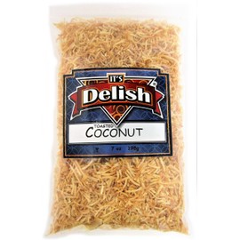 Gourmet Toasted Unsweetened Coconut Fancy Shred Flakes by It's Delish –10 LBS Bulk Bag – Creative Snacks Favorite Food Crunch – Oven Roasted Shredded Coconut for Snacking, Baking, Decorating