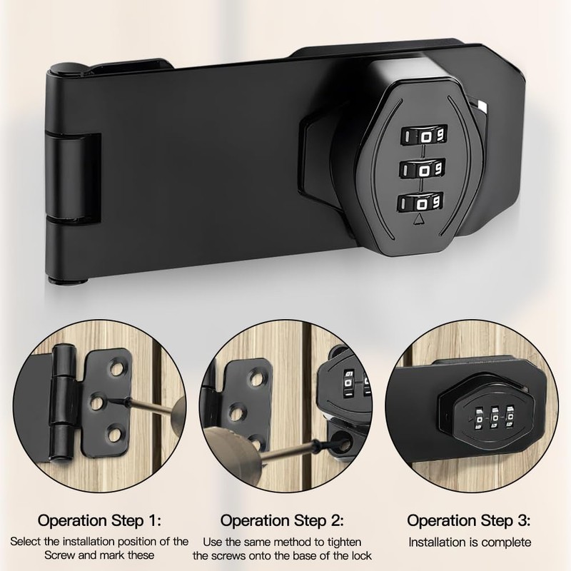 BNGXR Security Hasp Lockable, Safety Hasp with Combination Lock, Security