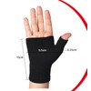 Fingerless Compression Gloves, Black, Elastic Support Wrist Brace, 1 Pair