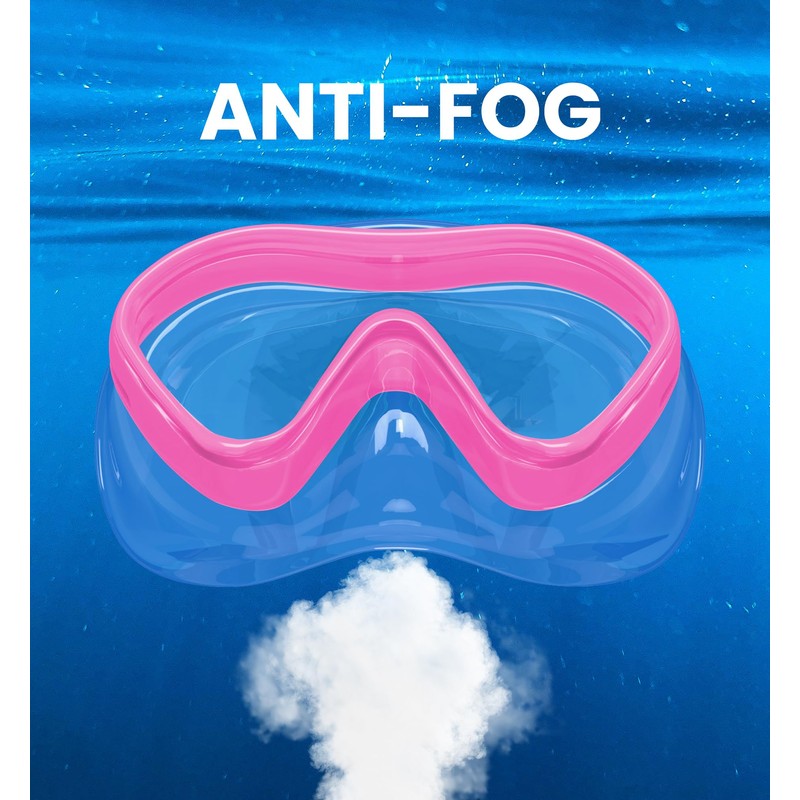 Aegend Kids Swim Goggles with Nose Cover, Snorkel Diving Mask