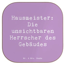 Mr. & Mrs. Panda Holz Untersetzer Spruch Hausmeister Macht - Geschenk, Berufsliebe, Korkuntersetzer, Untersetzer Design, Reparaturen,