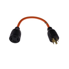 MPI Tools Nema L14-20P to L14-30R Generator Power Cord Pigtail Adapter 4 Wire 12 Gauge 125/250v 18 Inches Long
