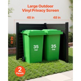Outdoor Privacy Screen 2 Panels 48 X 48 AC Fence 27.6 Ground Stakes Pool Equipment Enclosure for Horizon Door Window ScreensDefault: Default